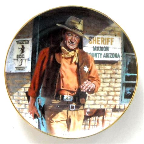 John Wayne American Legend Robert Tanenbaum Franklin Mint Fine Porcelain Plate