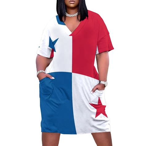 Panama Flag Loose Pocket Dress summer outfits for women 2025 Women