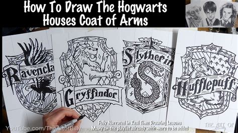 Hogwarts Houses Drawing Easy