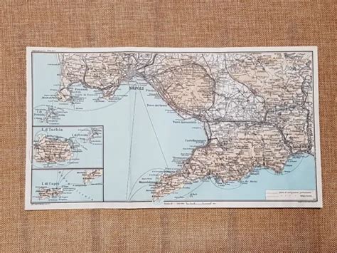 1940 Naples Ischia Capri Touring Club Ditalia Map Or Map £1461
