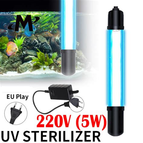 220V Aquarium Submersible UV Light Sterilizer Pond Fish Tank Germicidal