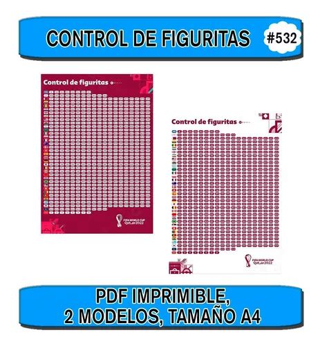 Seguimiento Control Figuritas Mundial Qatar Imprimible 532 En Venta En