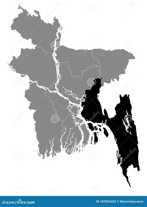 Chittagong Division Map Vector CartoonDealer 136424784