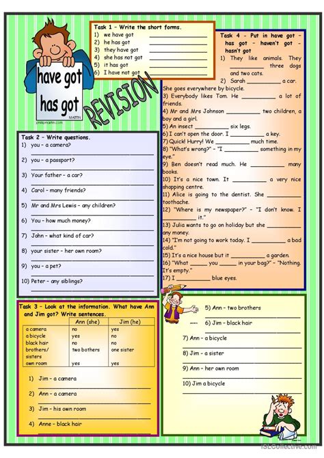 Have Got Or Has Got General Grammar English Esl Worksheets Pdf And Doc