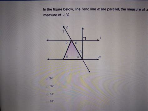 In The Figure Below Line L And Line M Are Parallel The Measure Of