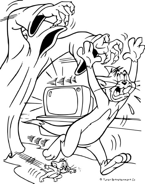 Coloriage Tom et Jerry la peur à imprimer