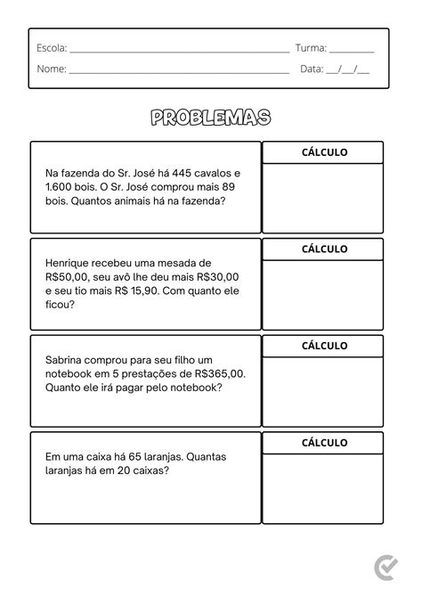 Problemas Com Divisão 5 Ano