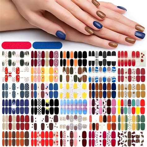 Amazon DANNEASY 30 Sheets Nail Polish Strips Full Nail Wraps For