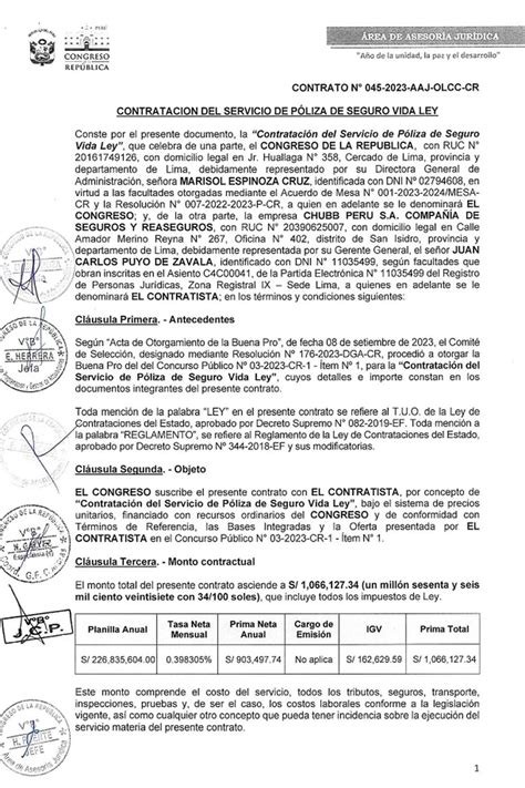 Congreso De La República Gastará Casi Dos Millones De Soles En Pólizas