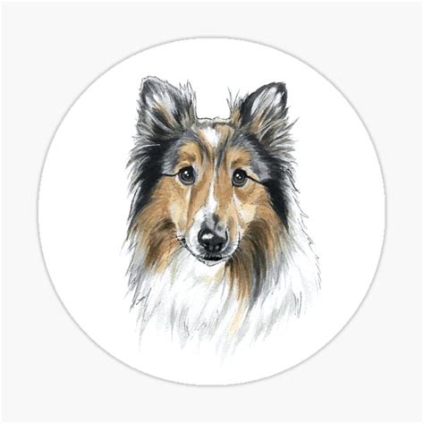 Paper Colorful Shetland Sheepdog Rainbow Sheltie Dog Kiss Cut Vinyl