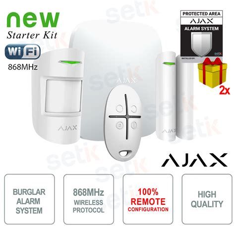 38168 56 WH1 Kit Allarme Ajax Senza Fili GPRS LAN Setik Biz