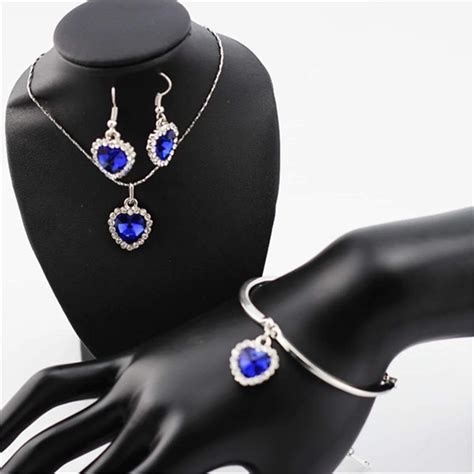 Buy HMOOY Titanic Heart Of The Ocean Necklace Earrings Bracelet And