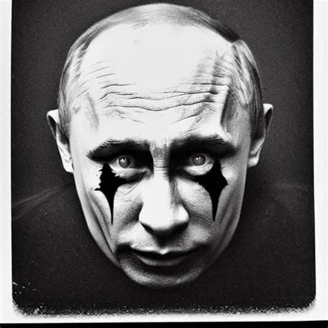 vladimir putin demonic horror jester face, wearing | Stable Diffusion ...