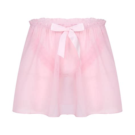 Maillot de bain Mini jupe transparente en dentelle pour hommes sous vêtements Lingerie Sissy