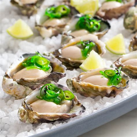 Albany Rock Oysters With Ponzu Seaweed Salad And Lime Leeuwin Coast