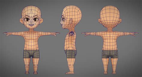 Low Poly Base Male Character Rigged 3d Model 10 Ma Free3d