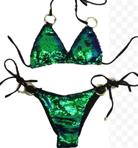 Bikini cekinowe kostium na plażę majtki push up L 13881284454 Allegro pl