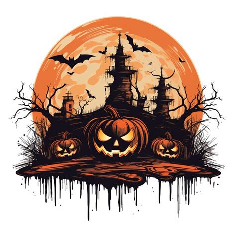 Premium Ai Image Glowing Pumpkin Patch Background Illustration