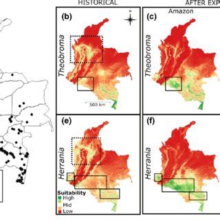 Spatial patterns of predicted distribution for historical and ...