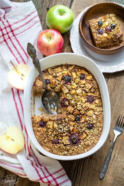 Baked Oatmeal With Apples Healthy Baked Oats Recipe