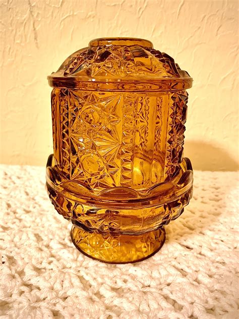 Amber Avon Candle Holder Etsy Candle Holders Vintage Glassware Antique Glass