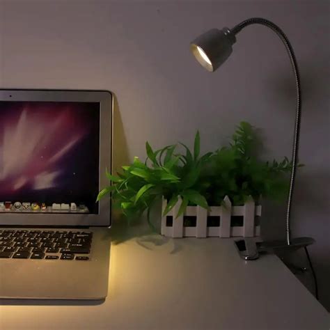 5 Вт USB Настольная лампа с гибким поворотным зажимом, настольная лампа ...