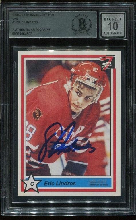 Hof Eric Lindros Signed Autographed Ohl Rookie Card Rc Beckett