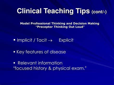 PPT Principles Of Teaching And Learning In Clinical Settings