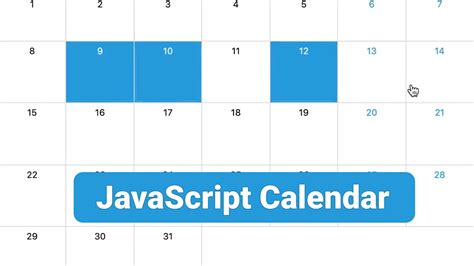 Build A Javascript Calendar In Minutes Youtube