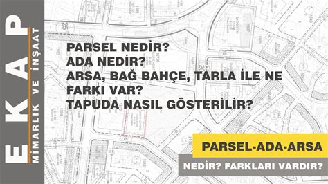 Arsa Tarla Zeyt Nl K Ve Ada Parsel Ned R Aralar Nda Ne Fark Vard R