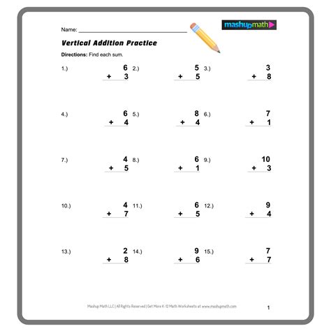 Free Addition Worksheets—Printable with Answers — Mashup Math