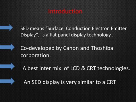 S E D Surface Conduction Electron Emitter Display Ppt