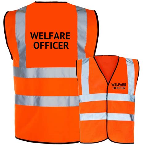 Hi Vis Safety Vest Waistcoat Pre Printed Welfare Officer Simply Hi