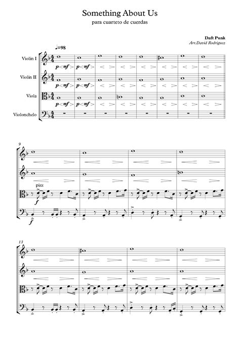 Something About Us Arr David Rodríguez By Daft Punk Sheet Music For String Quartet At Sheet