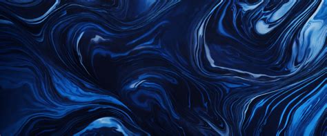 Lexica Dark Blue Glossy Liquified Marble Pattern Monochromatic