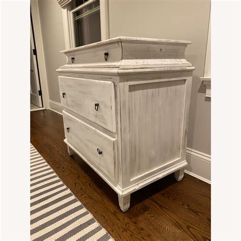 White Distressed Dresser - AptDeco