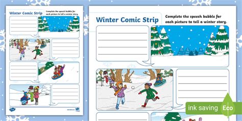 New Winter Finish The Comic Strip Worksheet Twinkl