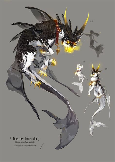 kitten of deep sea, largo art | Fantasy creatures art, Fantasy ...