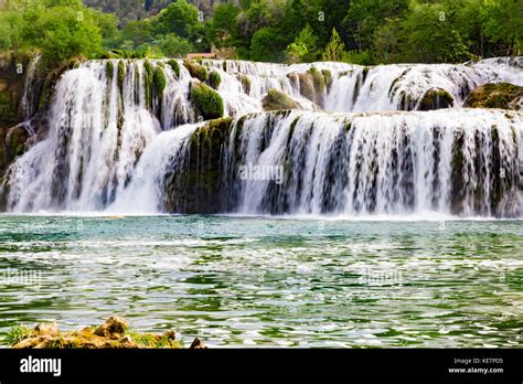 Krka Waterfall In The Croatian National Park Stock Photo Alamy