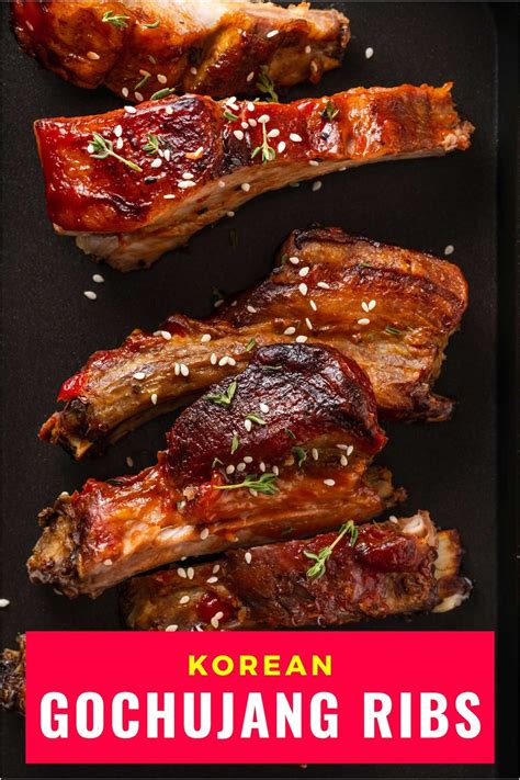 Korean Gochujang Ribs Korean Food Recipes Pork Rib Recipes Rib