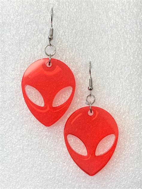 Alien Earrings Space Earrings Ufo Earrings Alien Alien Etsy Italia