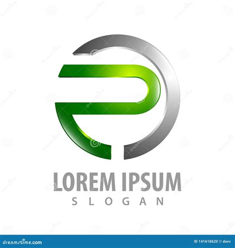 3d Circle Letter P Logo Concept Design Symbol Graphic Template Element