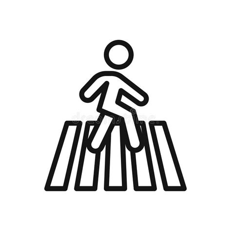 Crosswalk Icon Black And White Vector Sign Stock Illustration