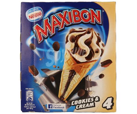 Maxibon Nestlé Cookies Cream cono con helado de vainilla y chocolate