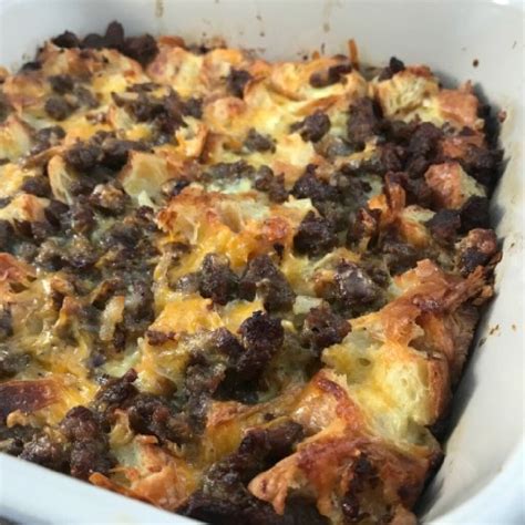 Maple Sausage Croissant Breakfast Casserole