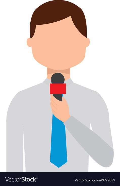 News Reporter Isolated Icon Design Royalty Free Vector Image