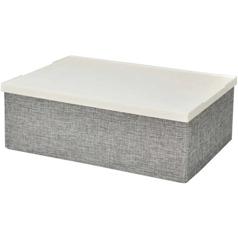 Короб для хранения Handy Home с пластиковой крышкой 33x23x11 см серый ...