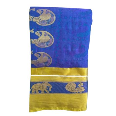 Blue Wedding Wear Designer Pure Silk Saree 6 M With Blouse Piece At Rs