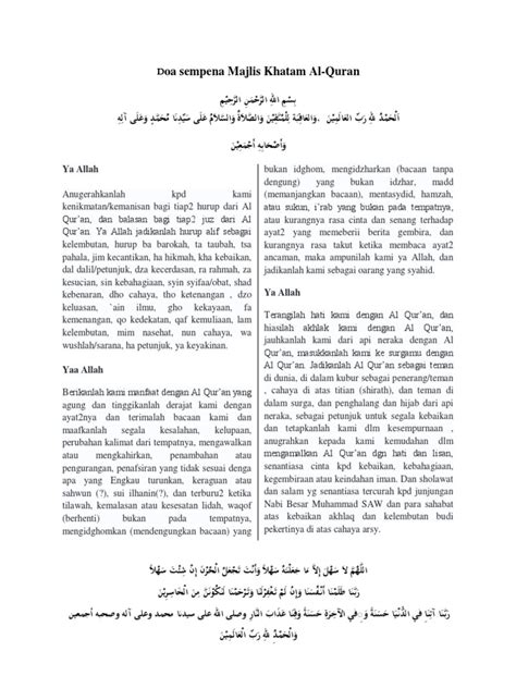 PDF Doa Majlis Khatam Al Quran DOKUMEN TIPS