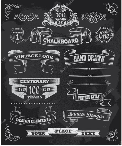 Blackboard Chalkboard Design Elements — Stock Vector © rtguest #29974717